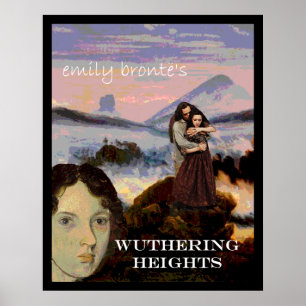 Emily Bronte with Heathcliff and Cathy Poster