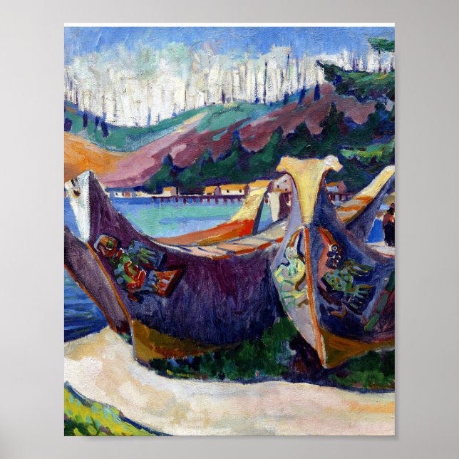  Emily Carr Painting Native Canadian War Canoes Poster (Front)