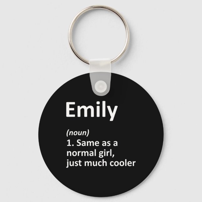 Emily Definition Personalised Name Funny Birthday  Key Ring (Front)