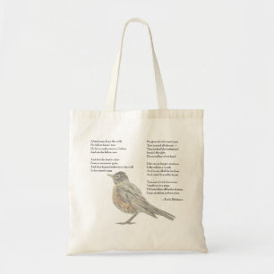 Emily Dickinson Bird Poem Tote Bag