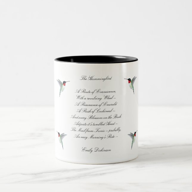 Emily Dickinson Hummingbird Two-Tone Coffee Mug (Center)
