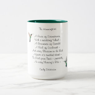 Emily Dickinson Hummingbird  Two-Tone Coffee Mug