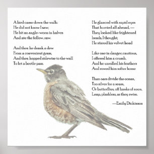Emily Dickinson "In the Garden" Poem Poster