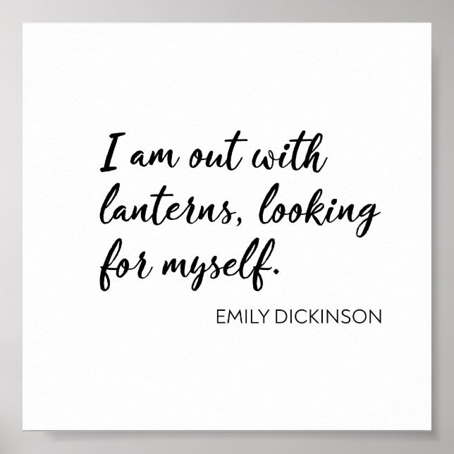 Emily Dickinson Quote Minimalist Script Typography Poster (Front)