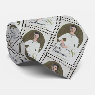 Emily Dickinson stamp Tie