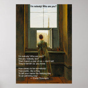 Emily Dickinson's I'm Nobody! Who are you? Poster