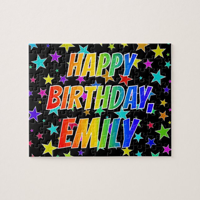 "EMILY" First Name, Fun "HAPPY BIRTHDAY" Jigsaw Puzzle (Horizontal)