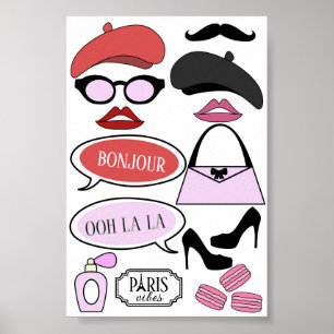 Emily in Paris theme photo booth props Poster