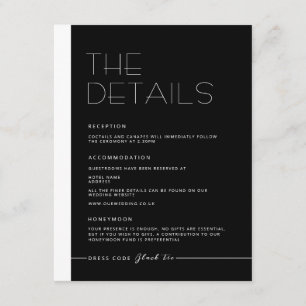 EMILY Modern Minimalist Monochrome Details Card