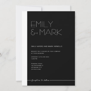 EMILY Modern Minimalist Monochrome Invitation Card