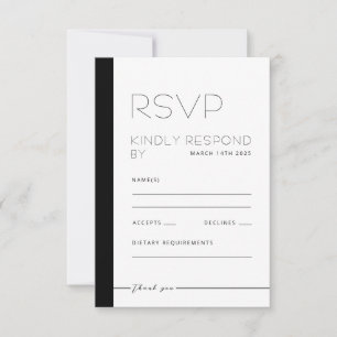 EMILY Modern Minimalist Monochrome Response Card