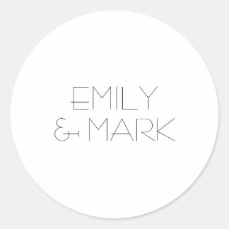 EMILY Modern Minimalist Monochrome Wedding Sticker
