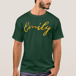 Emily Name Hand Lettering in Faux Gold Letters T-Shirt