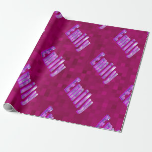 Emily Name Logos On Hot Magenta, Wrapping Paper