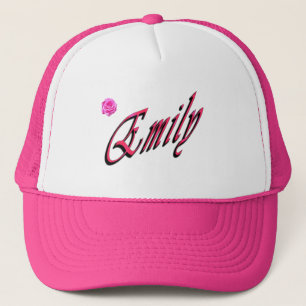 Emily Name With Rose, Trucker Hat