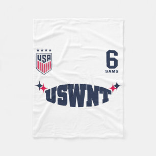 Emily Sams 6 White Uswnt Officially Licensed Fleece Blanket