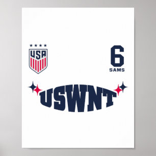 Emily Sams 6 White Uswnt Officially Licensed Poster