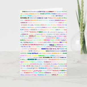 Emily Text Design II Vertical Greeting Card