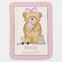 Emily's Personalised Baby Bear Blanket