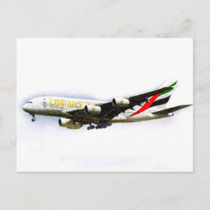Emirates Airline A380 Art Postcard