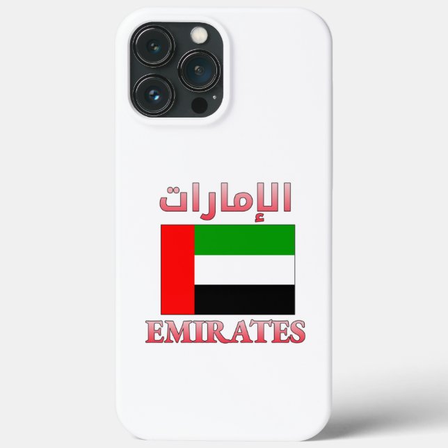 Emirates UAE Flag الإمارات Arabic & English Cool Case-Mate iPhone Case (Back)