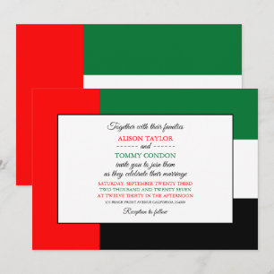 Emirati Flag, Flag of United Arab Emirates Wedding Invitation