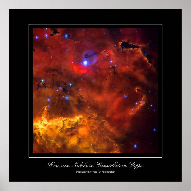 Emission Nebula NGC 2467 in Constellation Puppis Poster (Front)