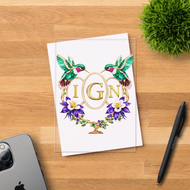 EML Hummingbird Any Letters Custom Acrylic Wedding Invitations (Insitu (Invitation Card))