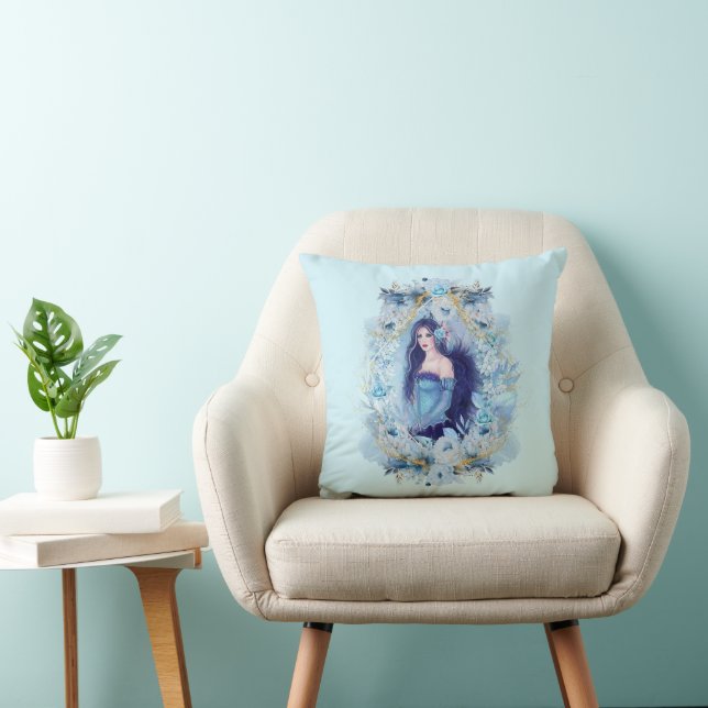 Emma angel with flowers Ornament Cushion (Chair)