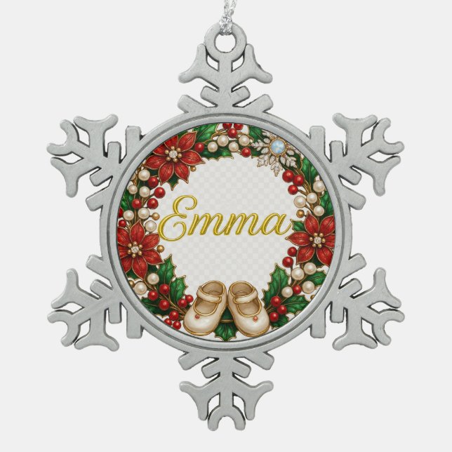 Emma Baby’s First Christmas Keepsake Ornament (Front)