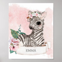 ** EMMA Baby Zebra Nursery Girl Jungle Name