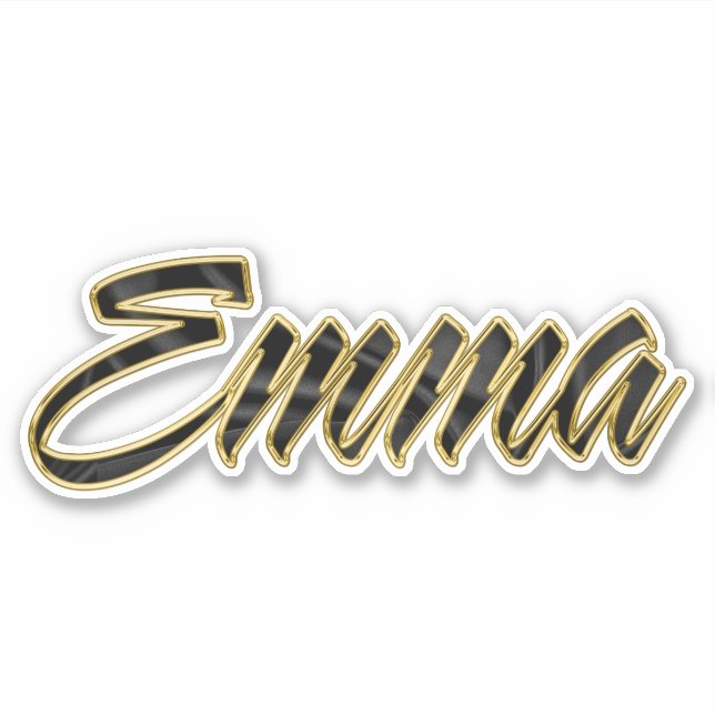 Emma black gold lettering sticker (Front)