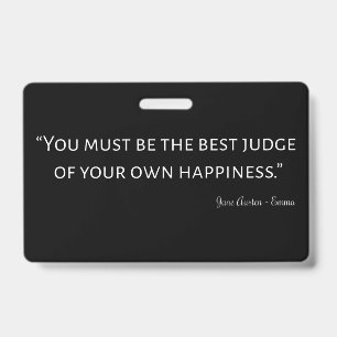 Emma By Jane Austen Quote I ID Badge