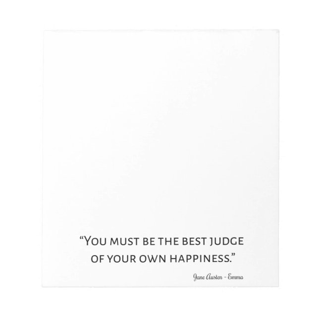 Emma By Jane Austen Quote I Notepad (Front)