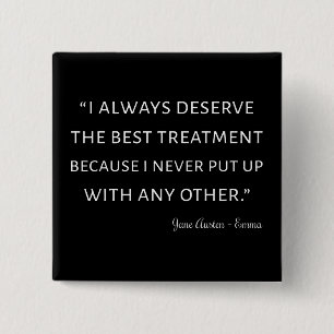 Emma By Jane Austen Quote II 15 Cm Square Badge