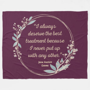 Emma By Jane Austen Quote II - Cute Style Fleece Blanket