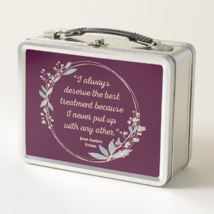Emma By Jane Austen Quote II - Cute Style Metal Lunch Box