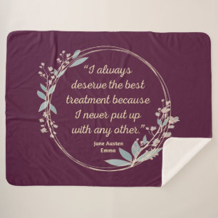 Emma By Jane Austen Quote II - Cute Style Sherpa Blanket