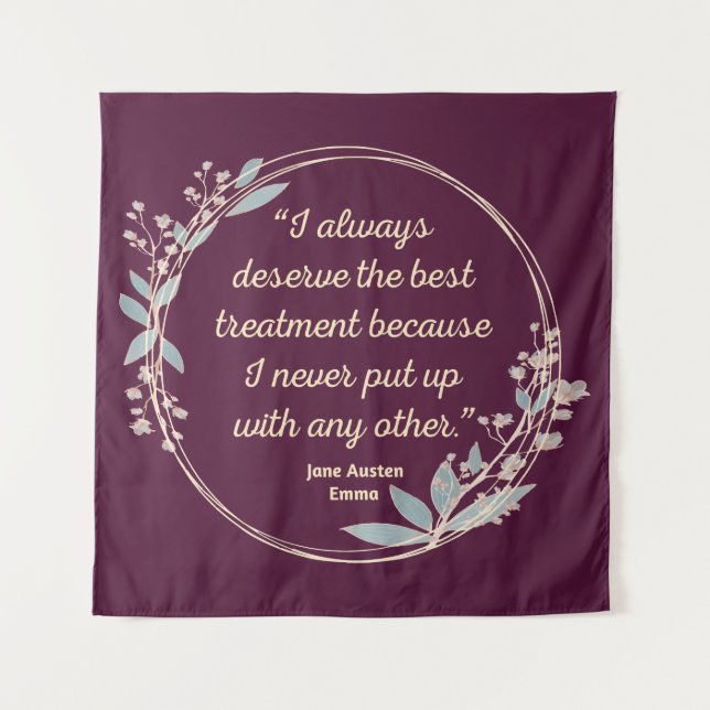 Emma By Jane Austen Quote II - Cute Style Tapestry (Front)