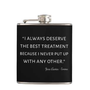 Emma By Jane Austen Quote II Hip Flask