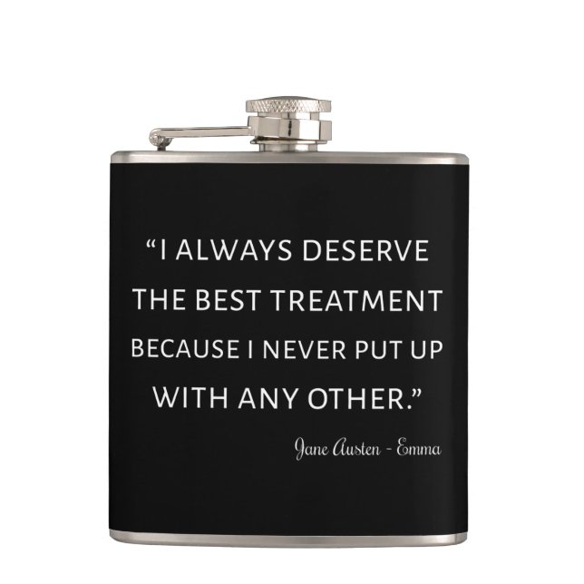 Emma By Jane Austen Quote II Hip Flask (Front)