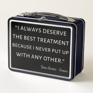 Emma By Jane Austen Quote II Metal Lunch Box