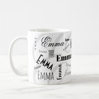 Emma Custom Name Black White Coffee Mug