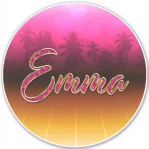 Emma First Name Golden pink Sticker