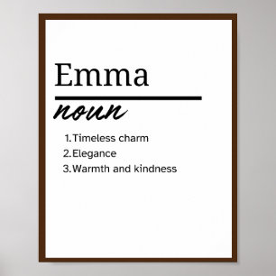 Emma, Girl Personalised Name Definition Poster