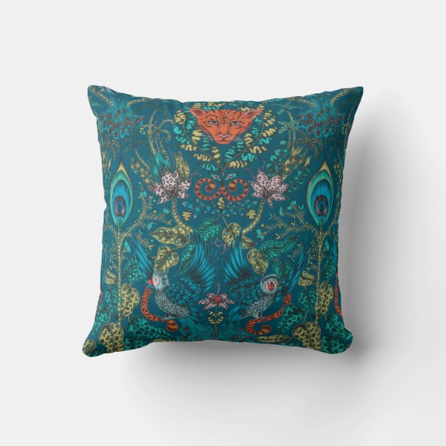 Emma J Shipley Amazon Fabric by Clarke & Clarke Cushion (Back)