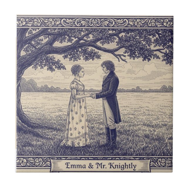 Emma & Mr. Knightley Ceramic Tile (Front)