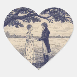 Emma & Mr. Knightley Heart Sticker