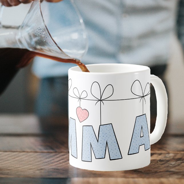 Emma Mug Cute Blue Polka Dot Personal Name (Creator Uploaded)