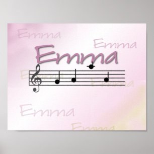 Emma Musical Name Nursery Room Poster